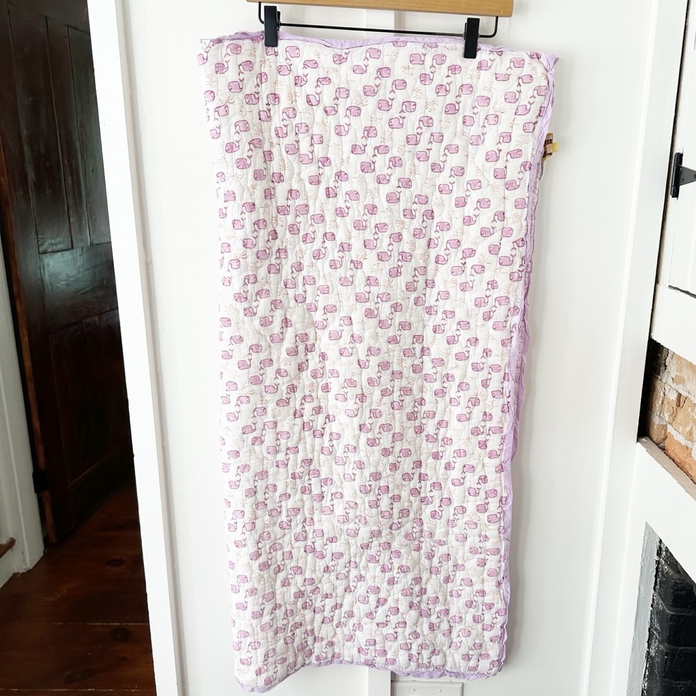 ROBERTA ROLLER RABBIT pink whale baby quilt
